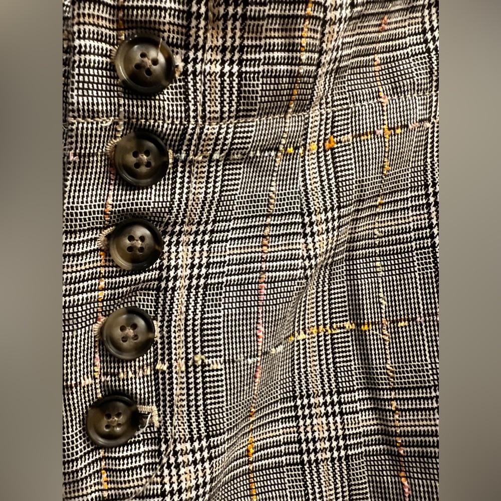 Anthropologie wide leg plaid pants with nubby strings size 2 button fly